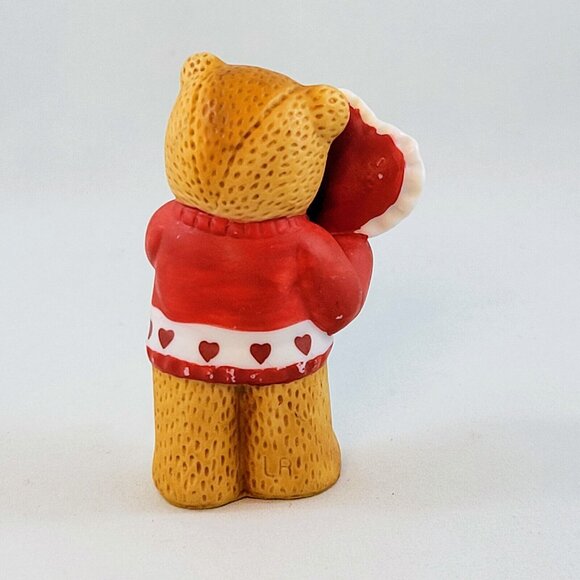 Bear Figurine Enesco Vintage Lucy Rigg Ceramic I Love Grandma Heart Pillow 1986 - Picture 4 of 9
